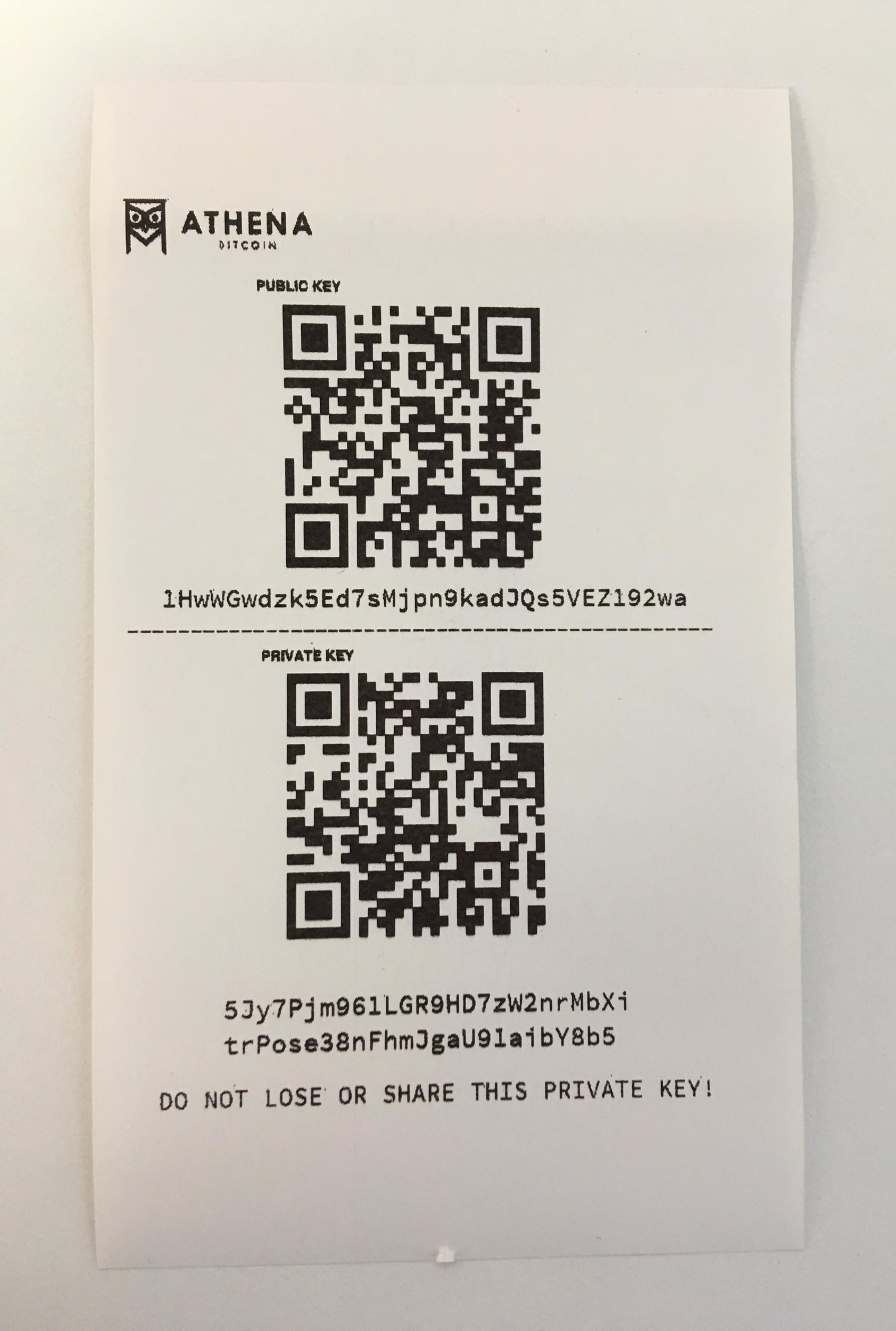 How To Use A Paper Wallet Athena Bitcoin - 
